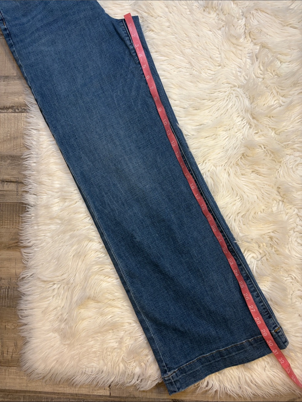 Lands’ End wide leg stretch denim jeans 10 - Picture 11 of 11